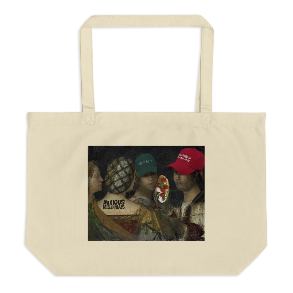 Anxious Millennials - Large organic tote bag