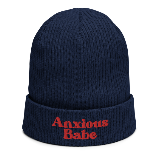 Anxious Babe - Organic ribbed beanie