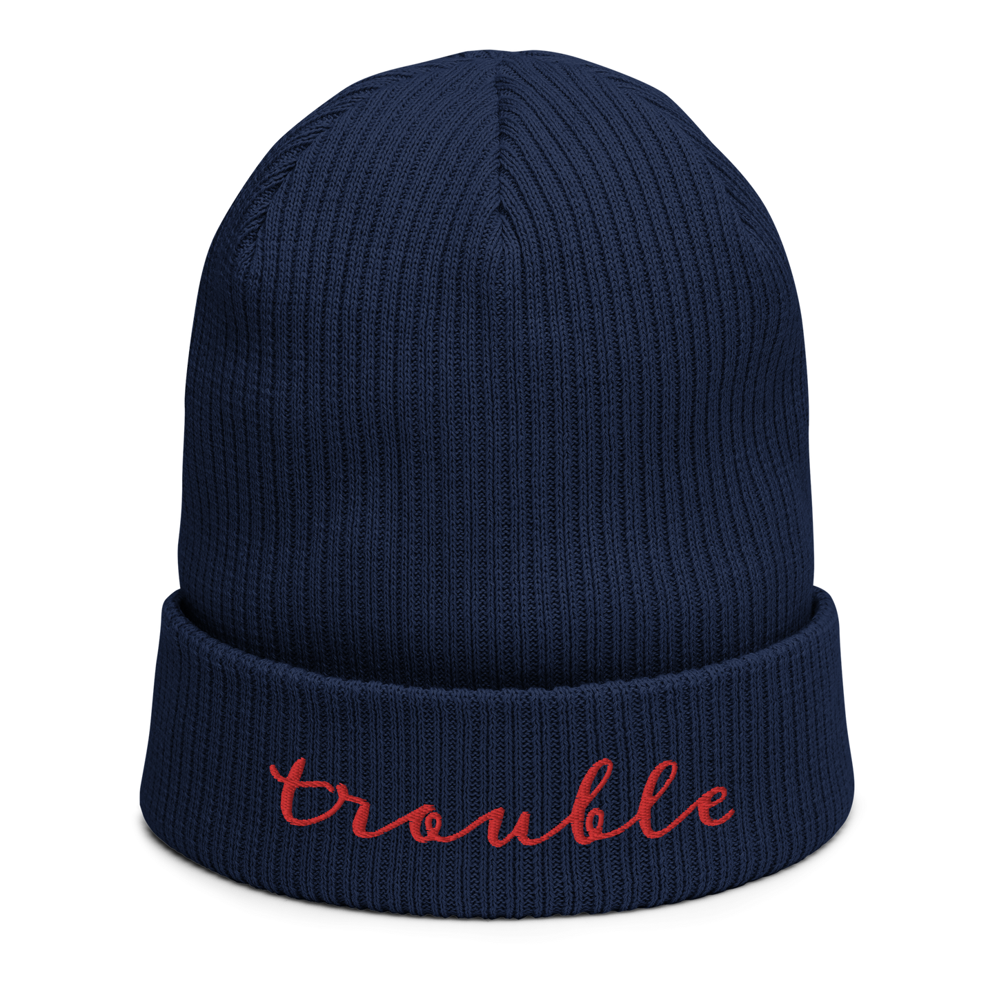 Trouble - Organic ribbed beanie