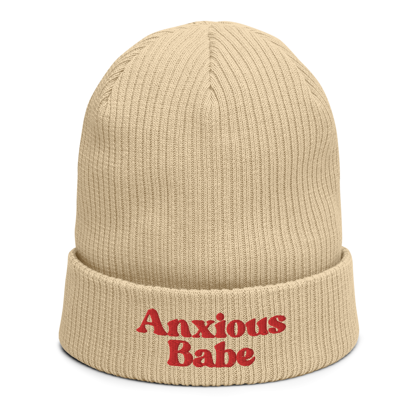 Anxious Babe - Organic ribbed beanie