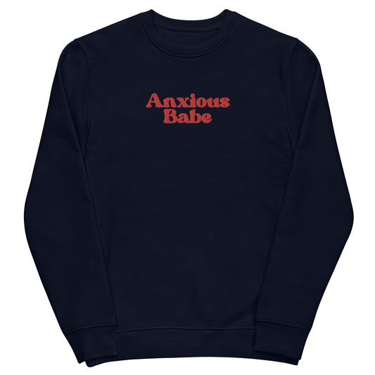 Anxious Babe - Unisex eco sweatshirt (Embroidered)